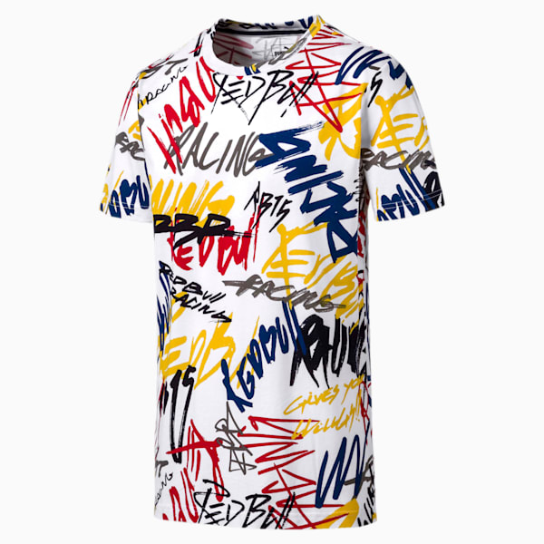 Red Bull Racing Men's AOP Tee, Puma White, extralarge