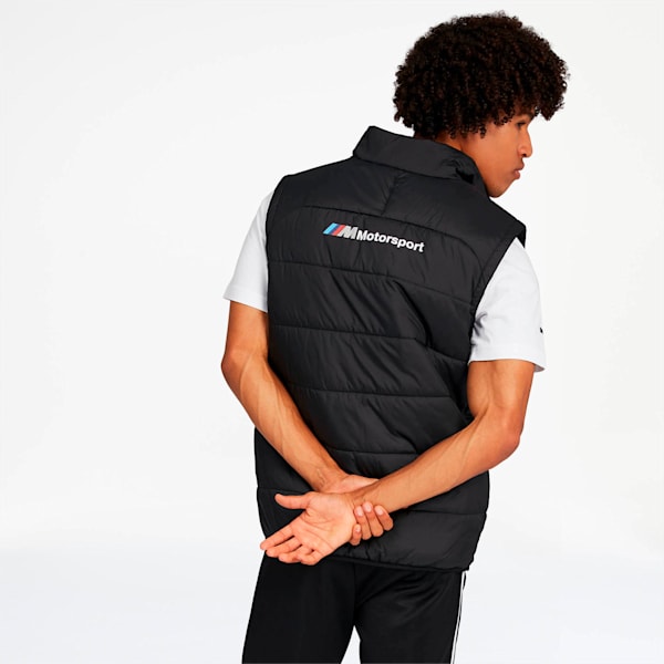 BMW M Motorsport Men's Padded Vest, Puma Black, extralarge