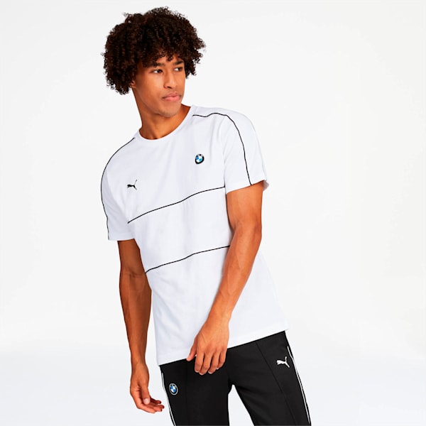 BMW M Motorsport Men's T7 Tee, Puma White, extralarge