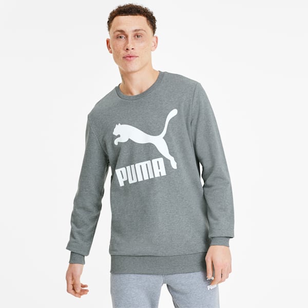 Classics Logo Men's Crewneck Sweatshirt, Medium Gray Heather, extralarge