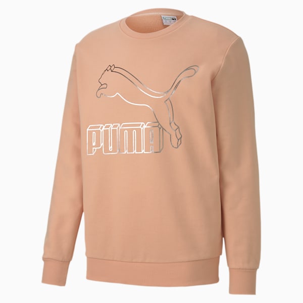 Classics Logo Men's Crewneck Sweatshirt, Pink Sand, extralarge
