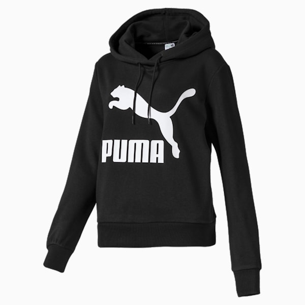 Classics Logo Women's Hoodie, Puma Black, extralarge-AUS