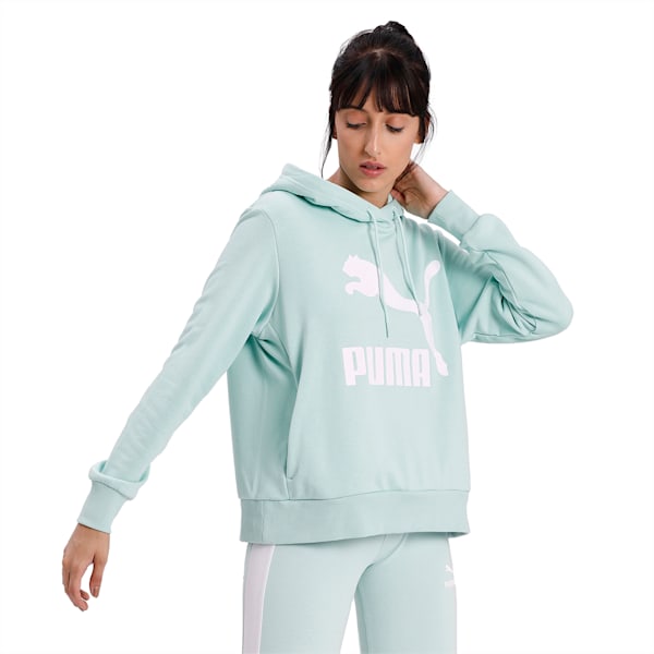 Classics Logo Women's Hoodie, Mist Green, extralarge-IND