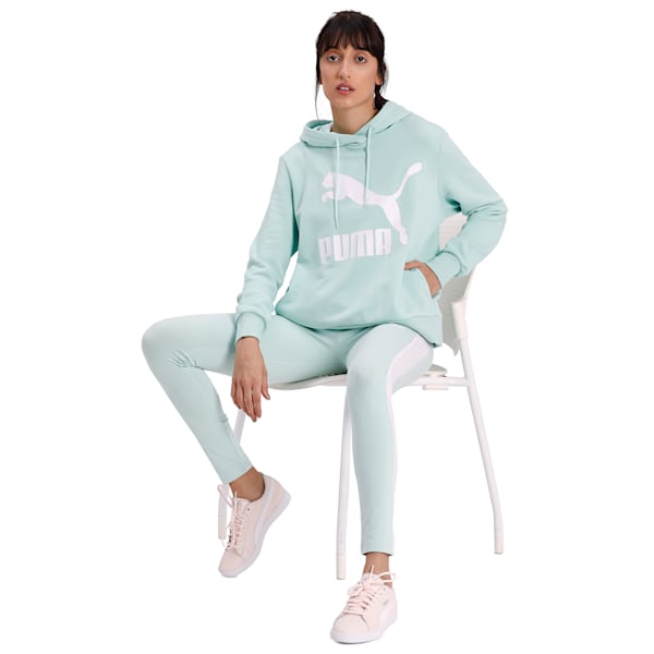 Classics Logo Women's Hoodie, Mist Green, extralarge-IND
