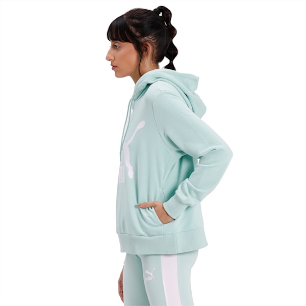 Classics Logo Women's Hoodie, Mist Green, extralarge-IND