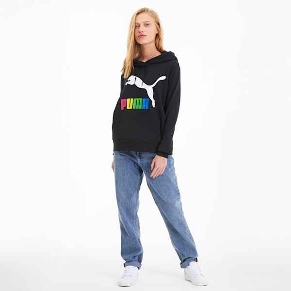 Classics Women's Logo Hoodie, Puma Black-multi colour OG, extralarge