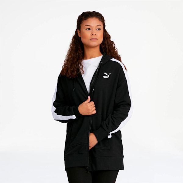 Classics T7 Women's Full Zip Hoodie, Puma Black, extralarge