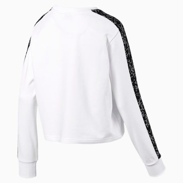 Classics Women's AOP Logo Crewneck Sweatshirt, Puma White, extralarge