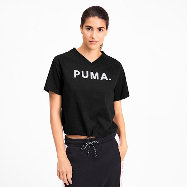 Chase Women's V-Neck Tee, Puma Black, extralarge