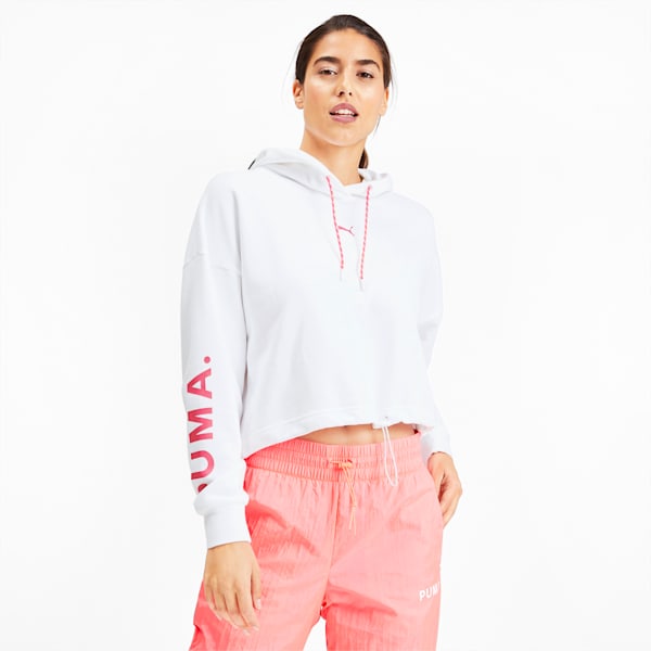 Chase Women's Cropped Hoodie, Puma White, extralarge