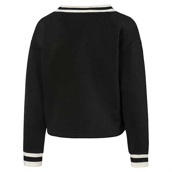 PUMA x SUE TSAI Women's V-Neck Sweater, Puma Black, extralarge
