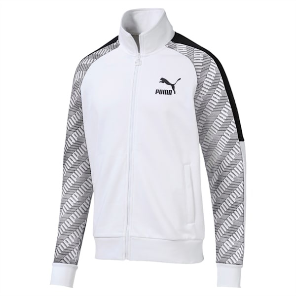 T7 Track Jacket AOP TR, Puma White-Repeat logo