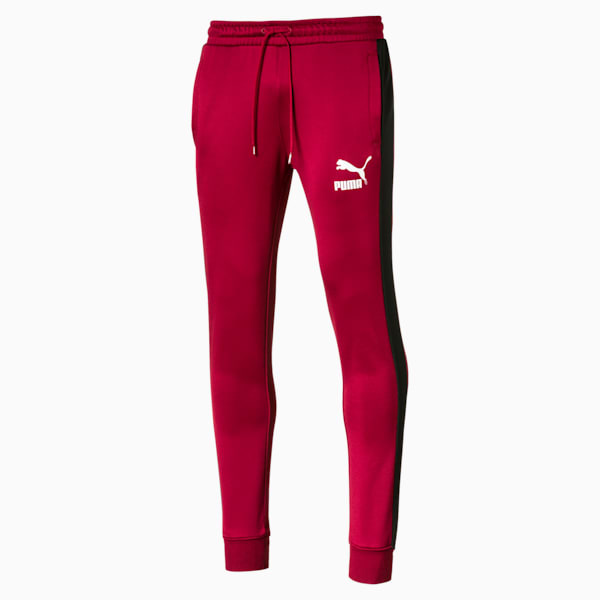 Iconic T7 Knitted Men's Track Pants, Rhubarb, extralarge-IND