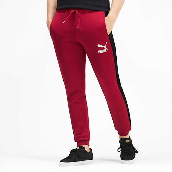 Iconic T7 Knitted Men's Track Pants, Rhubarb, extralarge-IND