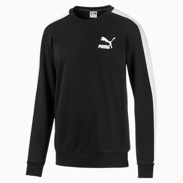 Iconic T7 Men's Fleece Crewneck Sweatshirt, Puma Black, extralarge