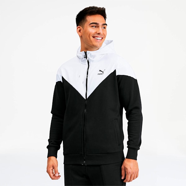 Iconic MCS Men's Full Zip Hoodie, Puma Black, extralarge