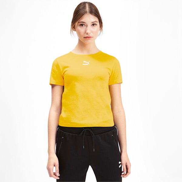 Classics Tight Women's Slim Fit Top, Sulphur, extralarge-IND