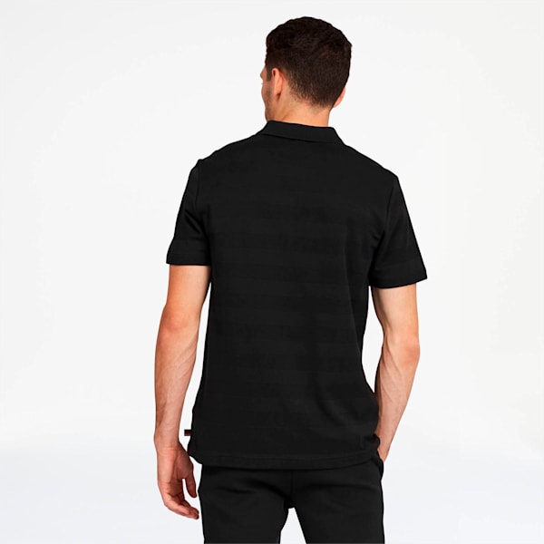 Ferrari Men's Striped Polo, Puma Black, extralarge