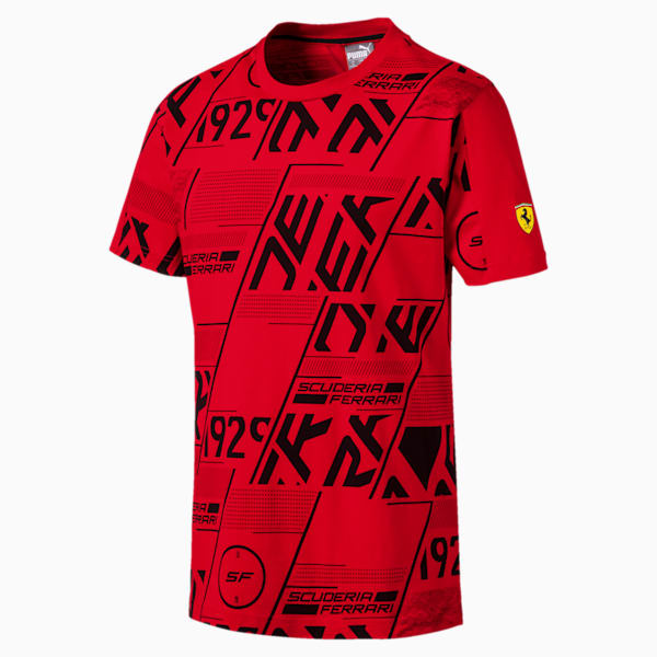 Scuderia Ferrari Men's AOP Tee, Rosso Corsa, extralarge