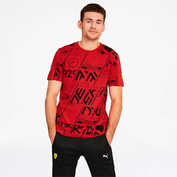 Scuderia Ferrari Men's AOP Tee, Rosso Corsa, extralarge