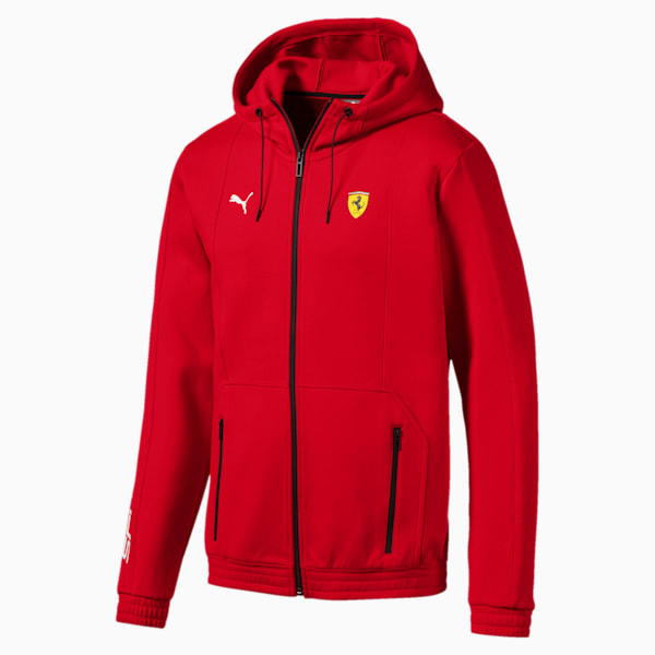 Scuderia Ferrari Men's Hooded Sweat Jacket, Rosso Corsa, extralarge