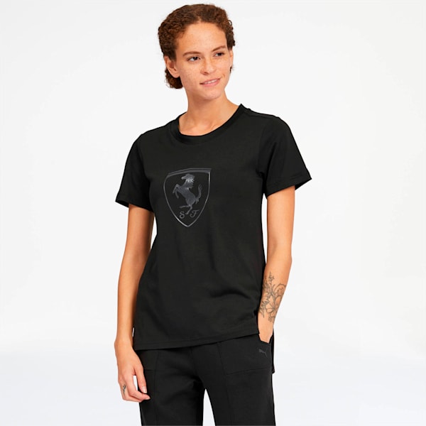 Scuderia Ferrari Big Shield Women's Tee, Puma Black, extralarge