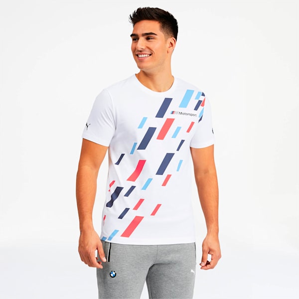 BMW M Motorsport Men's Graphic Tee, Puma White, extralarge