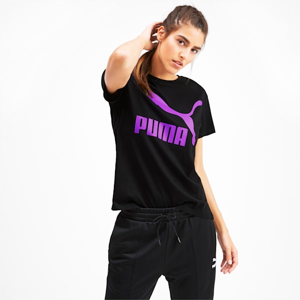 Classics Women's Logo Tee, Puma Black, extralarge