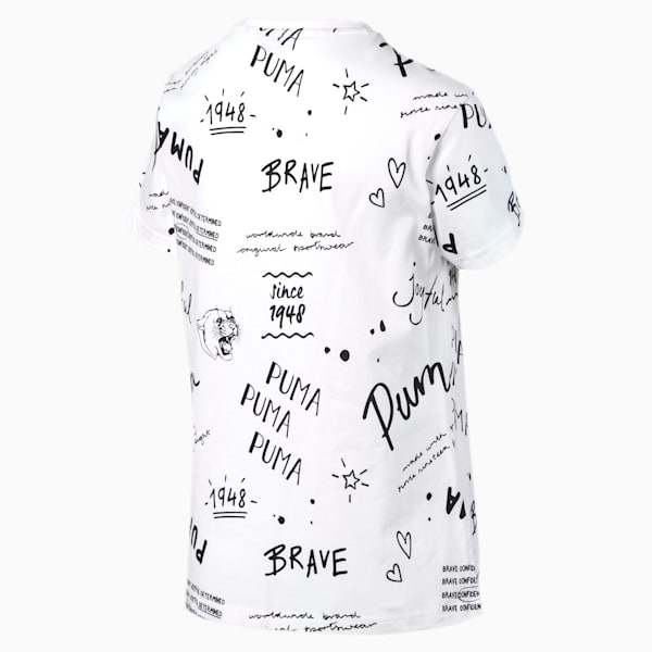 Classics Women's AOP Logo Tee, Puma White-2, extralarge