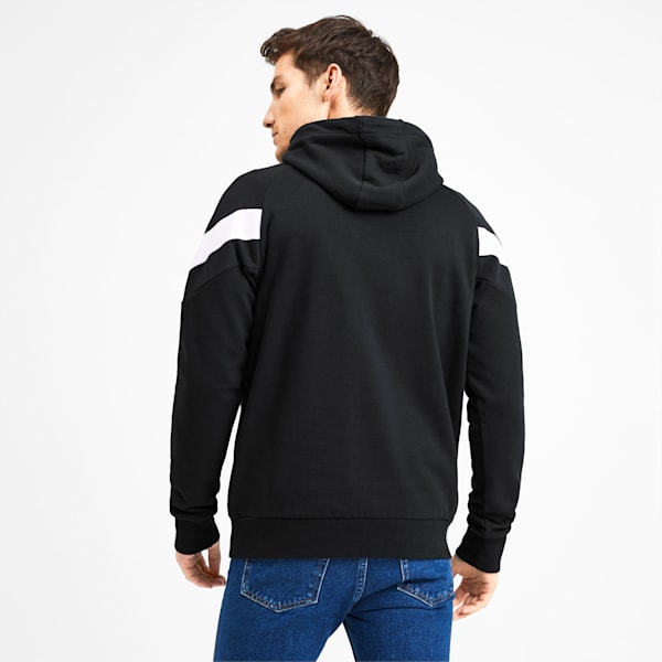 Iconic MCS Men's Hoodie, Puma Black-White combo, extralarge