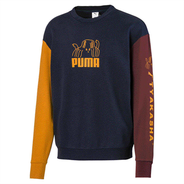 PUMA x TYAKASHA Men's Crewneck, Peacoat, extralarge