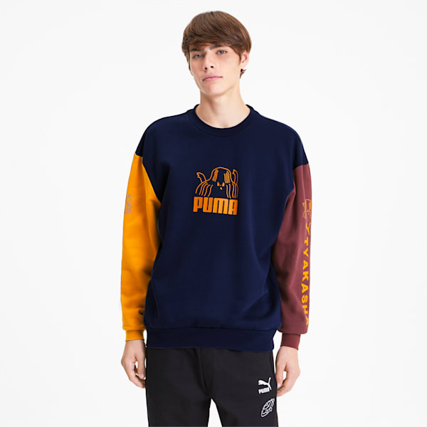 PUMA x TYAKASHA Men's Crewneck, Peacoat, extralarge