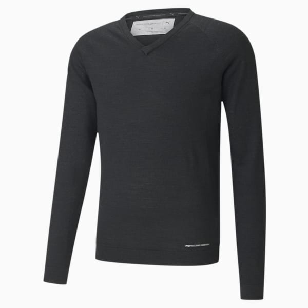 Porsche Design evoKNIT Men's V-Neck Sweater, Jet Black, extralarge