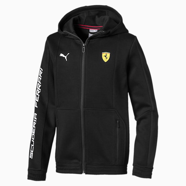 Ferrari Hooded Kids' Sweat Jacket, Puma Black