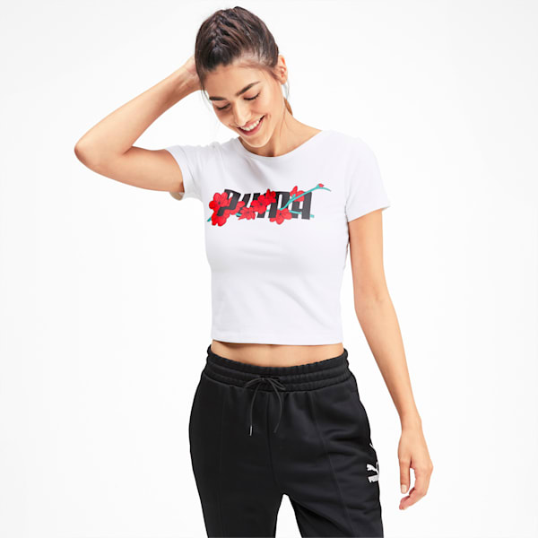 Sakura Women's Short Sleeve Top, Puma White, extralarge