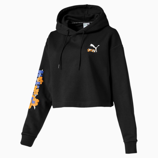 Sakura Women's Cropped Hoodie, Puma Black, extralarge