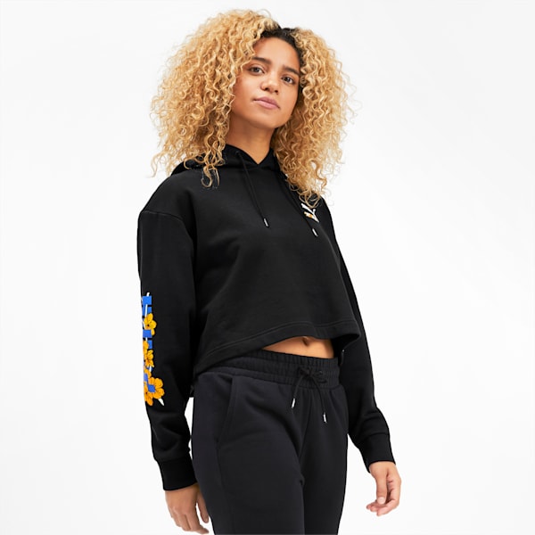 Sakura Women's Cropped Hoodie, Puma Black, extralarge