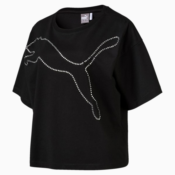 Rhinestone Women's Tee, Puma Black, extralarge