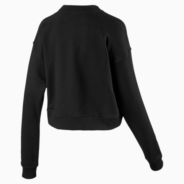 Rhinestone Women's Crewneck Sweatshirt, Puma Black, extralarge