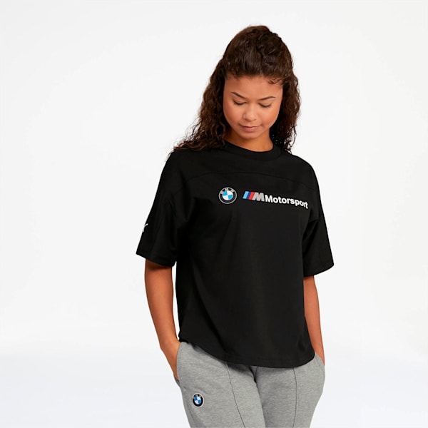 BMW M Motorsport Women's Logo Tee, Puma Black, extralarge