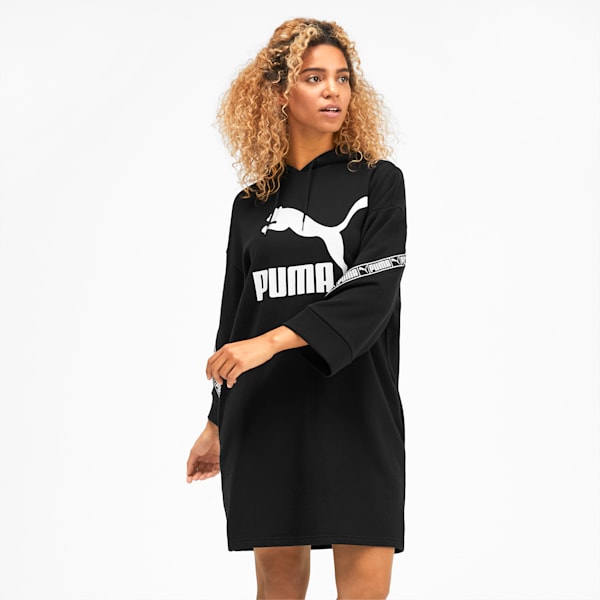 Classics Women's Tape Hooded Dress, Puma Black, extralarge