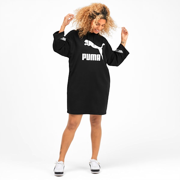 Classics Women's Tape Hooded Dress, Puma Black, extralarge