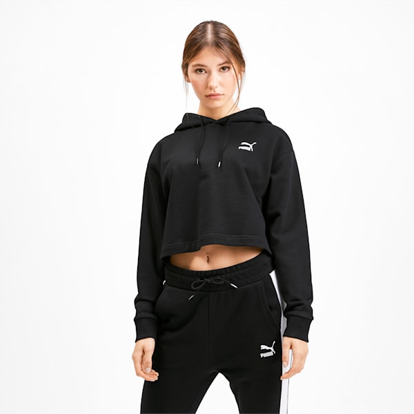 Women's Racing Louisville WEAR Cropped Black Hoodie