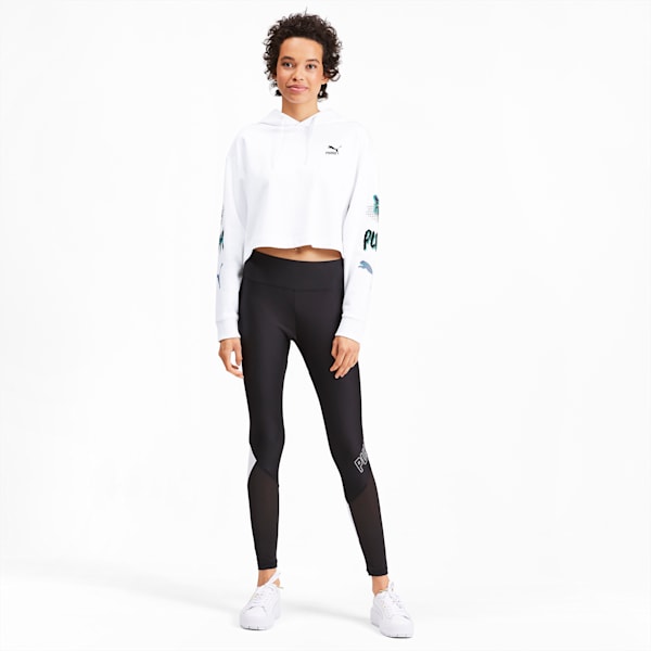 Claw Women's Cropped Hoodie, Puma White, extralarge