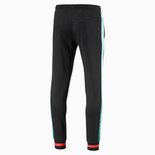 luXTG Men’s Cuffed Sweatpants, Puma Black / Blue Turquoise, extralarge