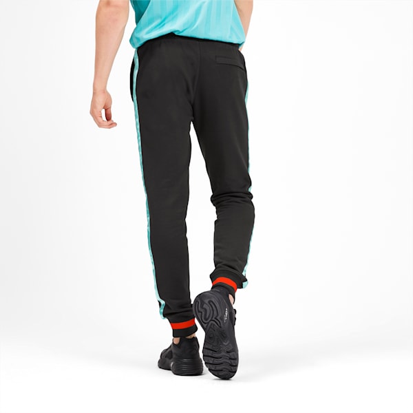 luXTG Men’s Cuffed Sweatpants, Puma Black / Blue Turquoise, extralarge