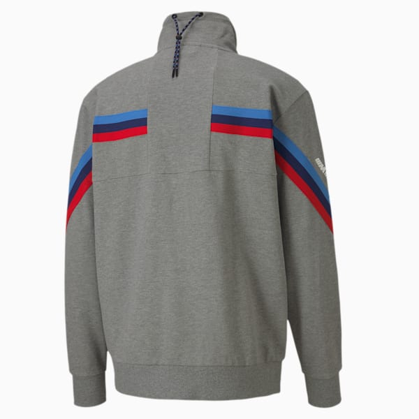 BMW M Motorsport Life Men's Sweat Jacket, Medium Gray Heather, extralarge