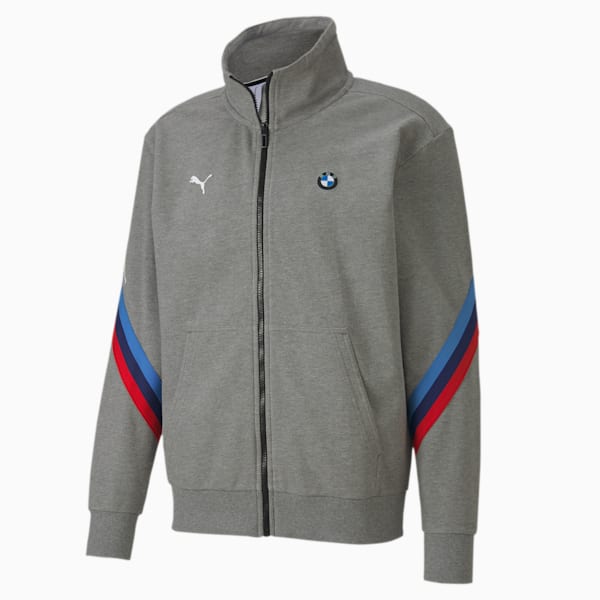 BMW M Motorsport Life Men's Sweat Jacket, Medium Gray Heather, extralarge