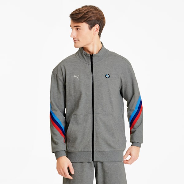 BMW M Motorsport Life Men's Sweat Jacket, Medium Gray Heather, extralarge