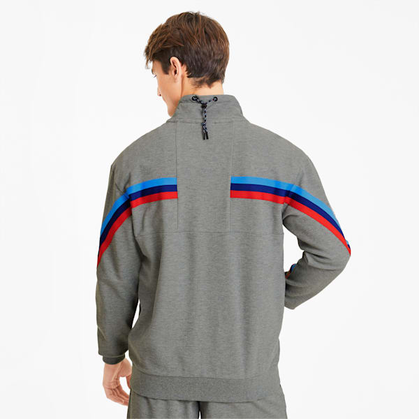 BMW M Motorsport Life Men's Sweat Jacket, Medium Gray Heather, extralarge